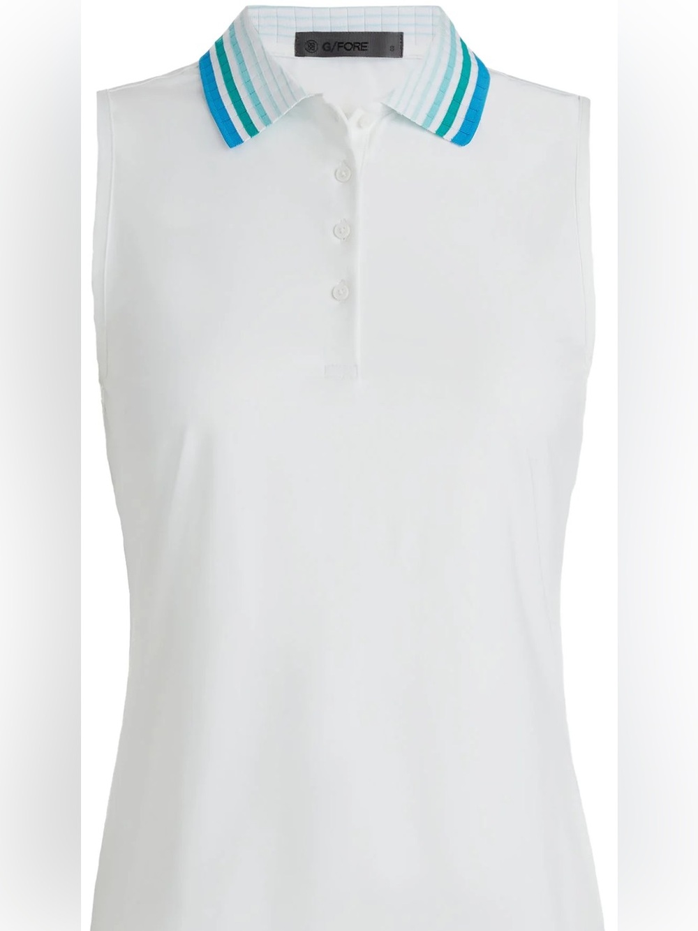 NWT G/FORE Womens Pleated Collar Silky Tech Nylon Sleeveless Golf Polo - Size L